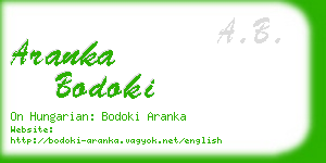 aranka bodoki business card